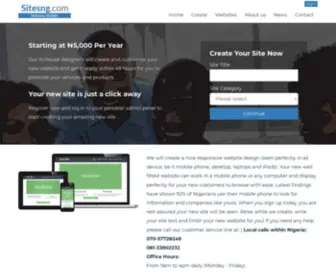 Sitesng.com(Nigeria Website Creator For Easy Responsive Website Design) Screenshot