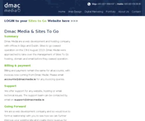 Sitestogo.ie(SitesToGo web design) Screenshot
