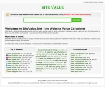 Sitevalue.net(Free Website Value Calculator And Web Information By) Screenshot