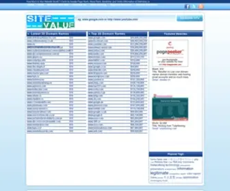 Sitevalue.us(Site Value) Screenshot