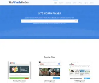 Siteworthfinder.com(Estimate Your Site Worth) Screenshot