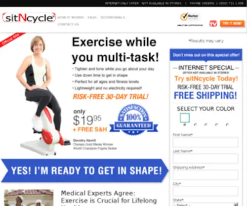 Sitncycle.com(SitNcycle Deluxe Portable Exercise Bike) Screenshot