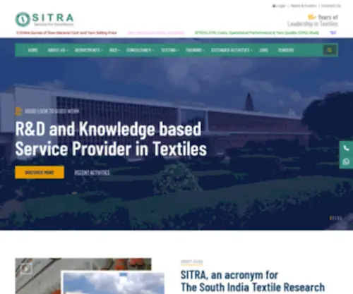 Sitra.org.in(The South India Textile Research Association) Screenshot