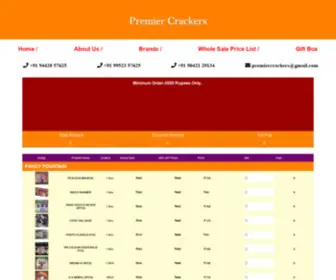 Sivakasipyropark.com(Premier Crackers) Screenshot