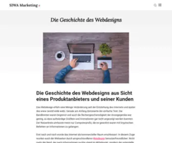 Siwa-Werbeagentur.at(Die Geschichte des Webdesigns) Screenshot