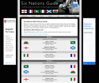 Six-Nations-Guide.co.uk(Six Nations 2023 Fixtures Guide) Screenshot