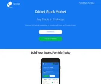 Sixergame.com(Start buying fantasy stocks in cricket players. The era of building teams) Screenshot