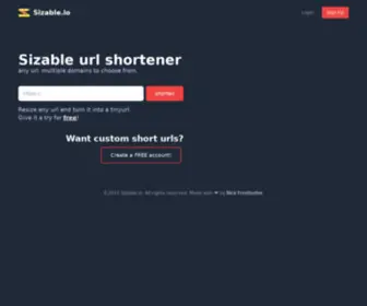 Sizable.io(Url shortener) Screenshot