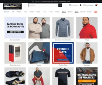 Size-Factory.com(Découvrez la 1ère enseigne de vêtements grande taille pour l'homme en france) Screenshot