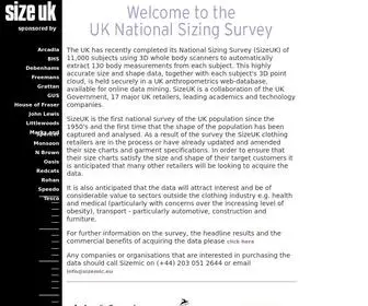 Size.org(National Size Survey) Screenshot