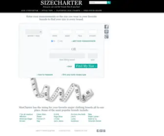Sizecharter.com(Find your size and the brands that fit you best) Screenshot