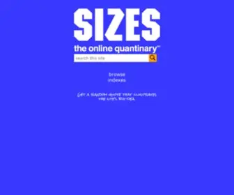 Sizes.com(The Online Quantinary) Screenshot