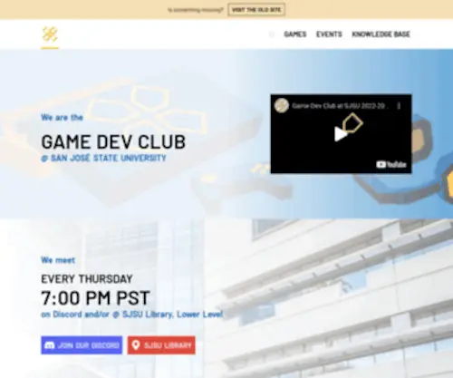 Sjsugamedev.com(SJSUGameDev Club Home) Screenshot