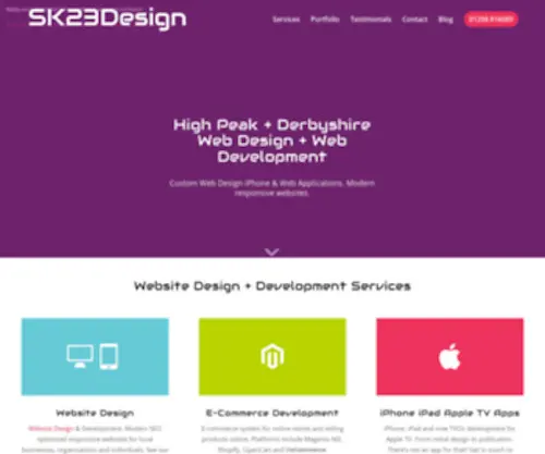 SK23.co.uk(SK23 Web Design Websites & iPhone iPad Apps High Peak Derbyshire) Screenshot