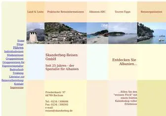 Skanderbeg.de(Reisen nach Albanien) Screenshot