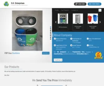 Skbins.com(Manufacturer of Steel Dustbins & Plastic Dustbins from Mumbai) Screenshot