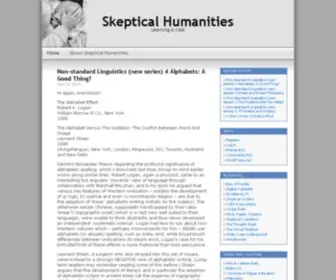 Skepticalhumanities.com(Skeptical Humanities) Screenshot
