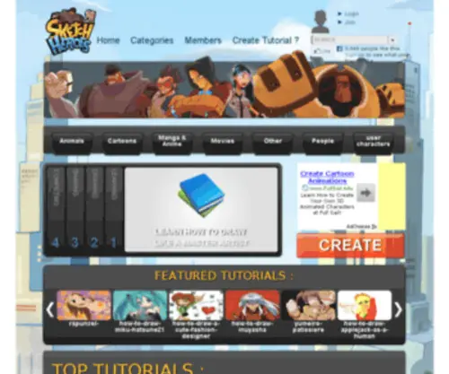 Sketchheroes.com(How to draw) Screenshot