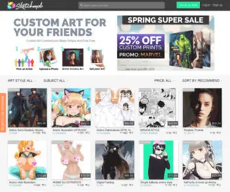 Sketchmob.com(Custom Art Commissions from real artists. Hire an illustrator for) Screenshot