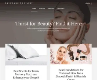 Skincaretoplist.com(Skincare Top List) Screenshot