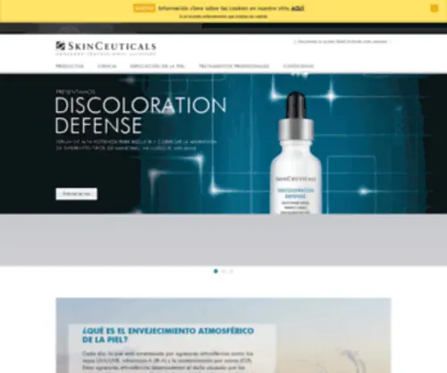 Skinceuticals.mx(Productos especializados en cuidado de la piel) Screenshot