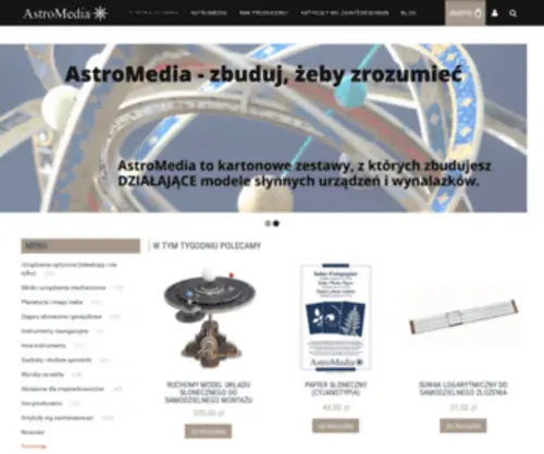 Sklep-Astromedia.pl(Sklep astromedia. działające modele słynnych wynalazków) Screenshot