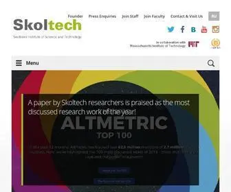 Skoltech.ru(Skoltech is an international graduate research) Screenshot