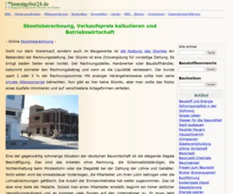 Skontoberechnung.de(Skontoberechnung, BWL-Themen und Verkaufspreise kalkulieren) Screenshot