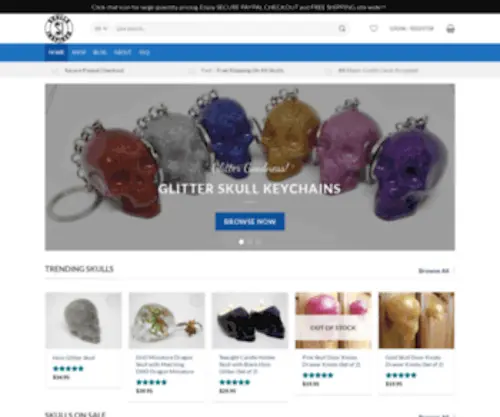 Skullsinspired.com(Handmade Resin Skulls) Screenshot