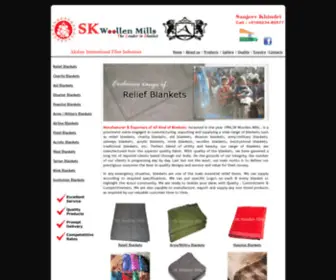 Skwoollenmills.com(Blankets Manufacturer India) Screenshot