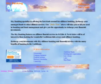 SKybanking.net(Main Offshore Banking page from Sky Banking experts in offshore companies and secure offshore companies) Screenshot