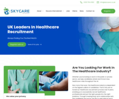 SKycarec.co.uk(Healthcare staff recruitment) Screenshot