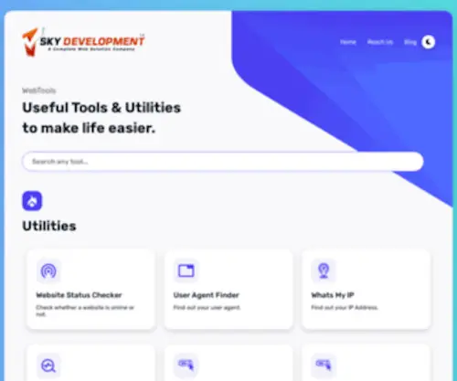 SKydevelopment.org(Sky Development WebTools) Screenshot