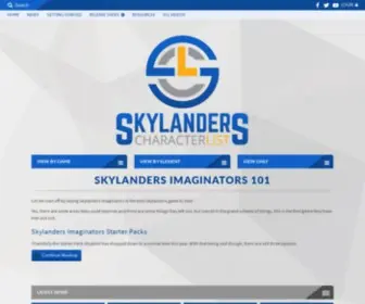 SKylanderscharacterlist.com(SCL Home) Screenshot