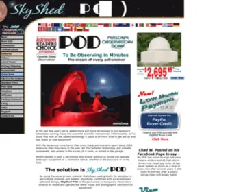 SKYshedpod.com(SkyShed POD Dome Backyard Observatory) Screenshot