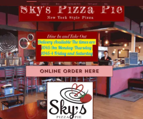 SKYspizzapie.com(Sky's Pizza Pie) Screenshot