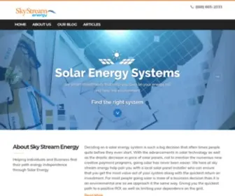 SKYStreamenergy.com(Sky Stream Energy helps people around the US go green by installing solar energy systems on their Home or Business) Screenshot