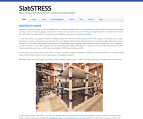 Slabstress.org(Slab STructural RESponse for Seismic European Design) Screenshot