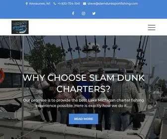 Slamdunksportfishing.com(Kewaunee Charter Fishing for Salmon and Trout on Lake Michigan) Screenshot