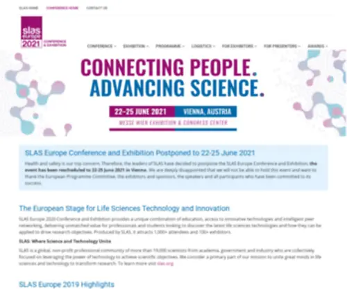 Slaseurope2020.org(The European Stage for Life Sciences Technology and Innovation. SLAS Europe 2020) Screenshot
