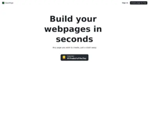 Slashpage.com(Build your webpages in seconds) Screenshot