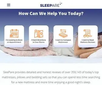 Sleepare.com(Mattress Stores & Sleep Specialists) Screenshot