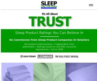 Sleeplikethedead.com(Mattresses, Toppers, Pillows, Bedding and More) Screenshot