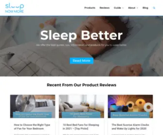 Sleepnowmore.com(One Pit Stop Guide for Sleeping Products & Issues) Screenshot