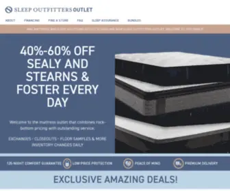 Sleepoutfittersoutlet.com(Shop Sealy and Stearns & Foster Mattresses at 40%) Screenshot