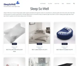 Sleepsowell.com(Sleep So Well) Screenshot