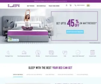 Sleepx.com(India’s Best Mattress Brand) Screenshot