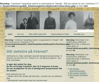 Slektsweb.com(Hjem) Screenshot