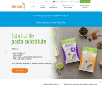 Slendier.com(Low Carb & Low Cal Healthy Meal Solutions) Screenshot