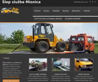 Slepsluzbamionica.rs(Šlep Služba Mionica je Šlep služba za šlepovanje sa sedištem u Mionici) Screenshot